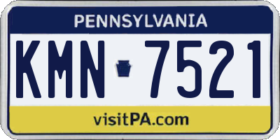 PA license plate KMN7521