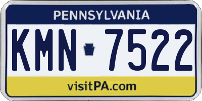 PA license plate KMN7522