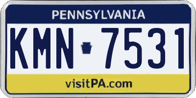 PA license plate KMN7531