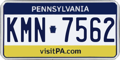 PA license plate KMN7562