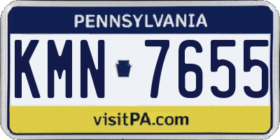 PA license plate KMN7655
