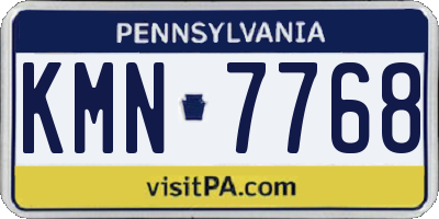 PA license plate KMN7768