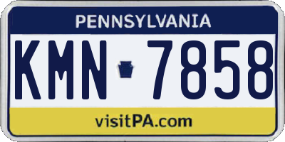 PA license plate KMN7858