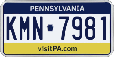 PA license plate KMN7981