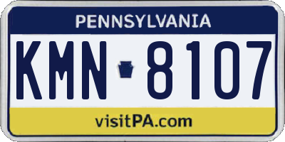 PA license plate KMN8107