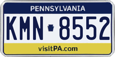 PA license plate KMN8552