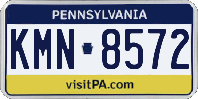 PA license plate KMN8572