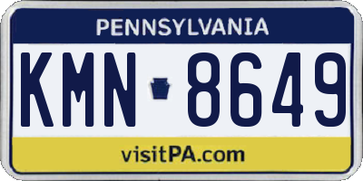 PA license plate KMN8649