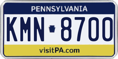 PA license plate KMN8700