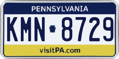 PA license plate KMN8729