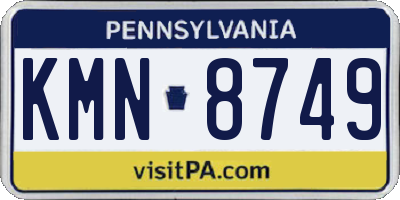 PA license plate KMN8749