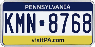 PA license plate KMN8768