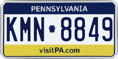 PA license plate KMN8849