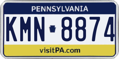 PA license plate KMN8874