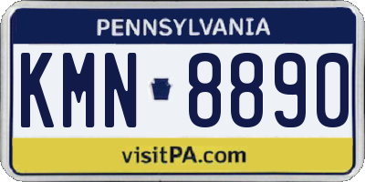 PA license plate KMN8890
