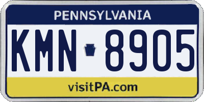 PA license plate KMN8905