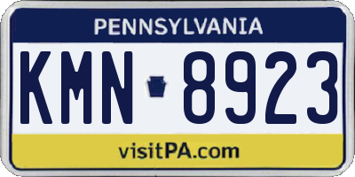PA license plate KMN8923