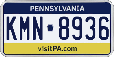 PA license plate KMN8936