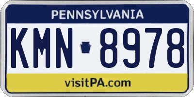 PA license plate KMN8978