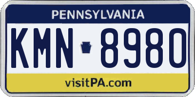 PA license plate KMN8980