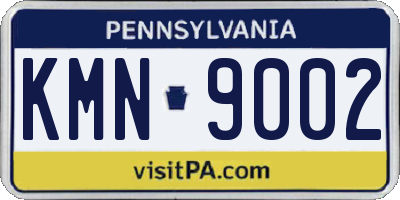 PA license plate KMN9002