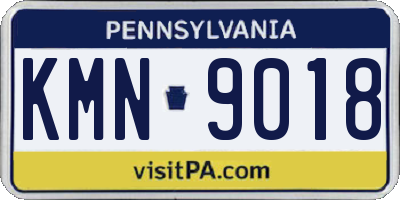 PA license plate KMN9018