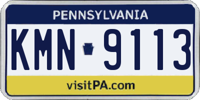 PA license plate KMN9113