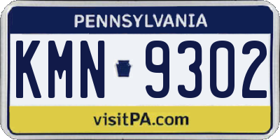 PA license plate KMN9302