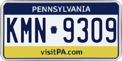 PA license plate KMN9309