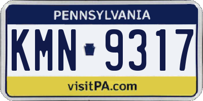 PA license plate KMN9317
