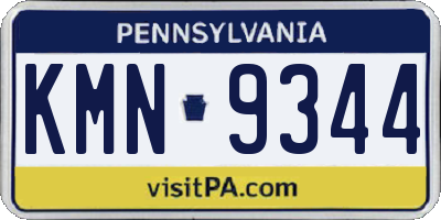 PA license plate KMN9344