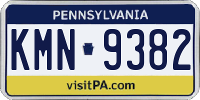 PA license plate KMN9382