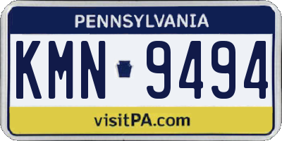 PA license plate KMN9494