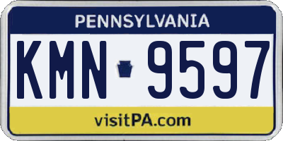PA license plate KMN9597