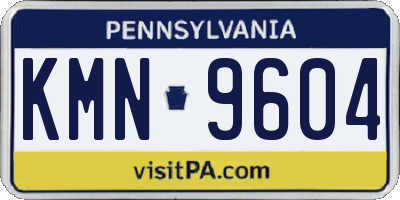 PA license plate KMN9604