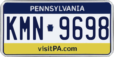 PA license plate KMN9698