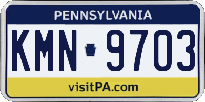 PA license plate KMN9703