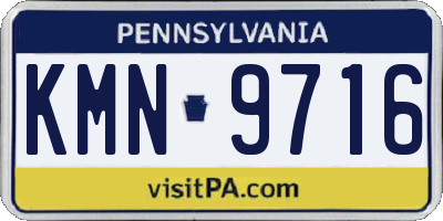 PA license plate KMN9716