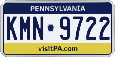 PA license plate KMN9722