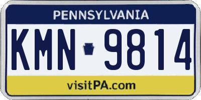 PA license plate KMN9814