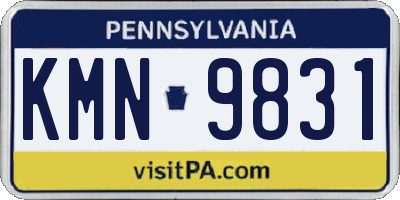 PA license plate KMN9831