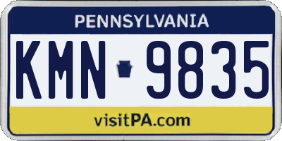 PA license plate KMN9835