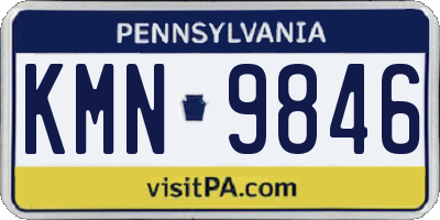 PA license plate KMN9846