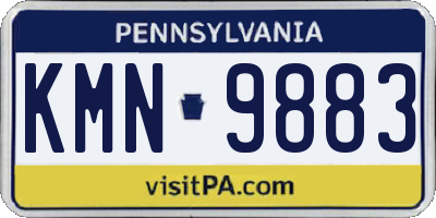 PA license plate KMN9883