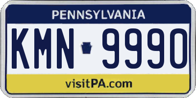 PA license plate KMN9990