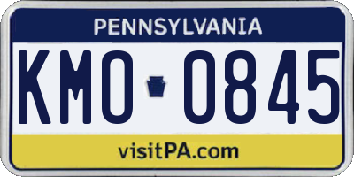 PA license plate KMO0845