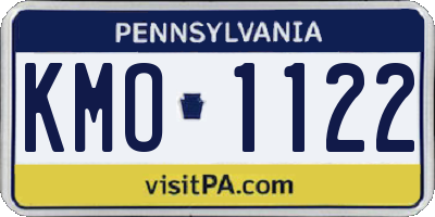 PA license plate KMO1122