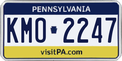 PA license plate KMO2247