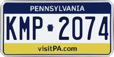 PA license plate KMP2074
