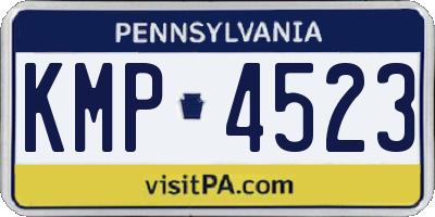 PA license plate KMP4523